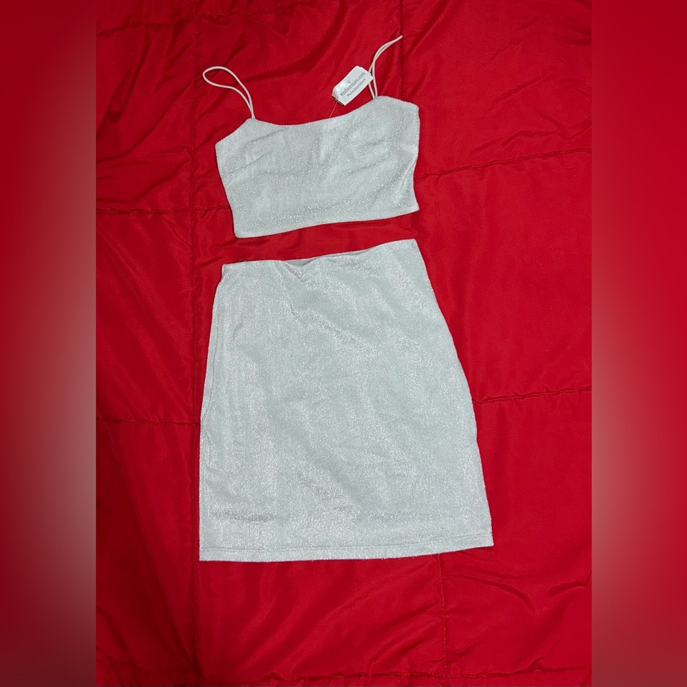COPY - Windsor sparkly silver 2 skirt set